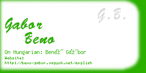gabor beno business card
